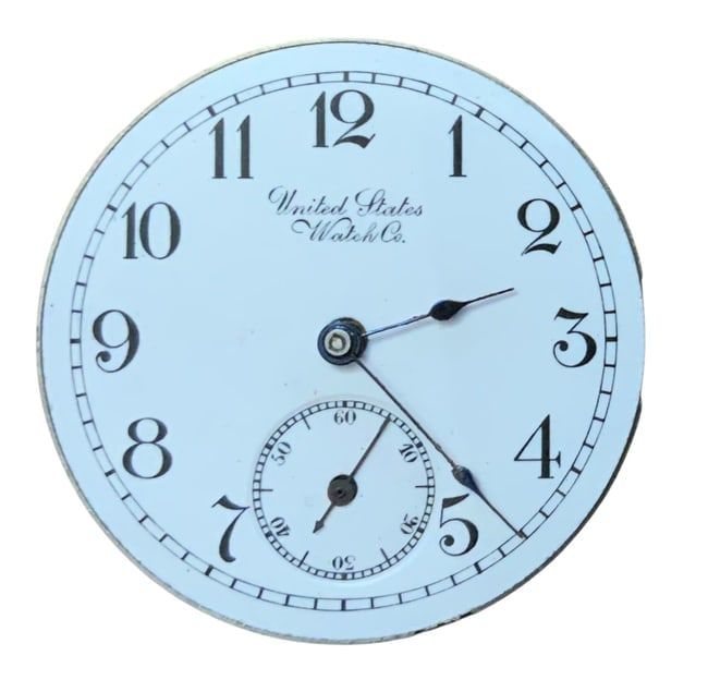 Lot 338: 1906 United States Watch Co. N.Y. Pocket Watch Movement (827957) & Dial Grade 276