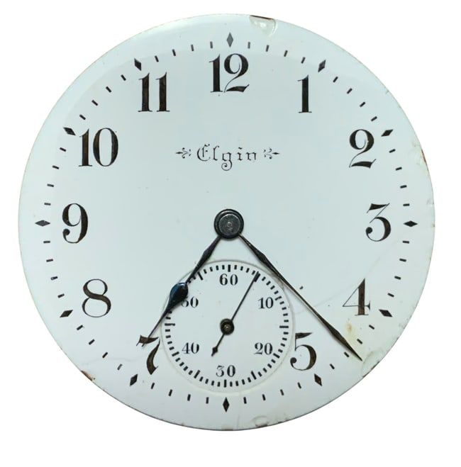 Lot 358: 1900 Elgin National Watch Co. Pocket Watch Movement (8419820) & Dial Grade 221