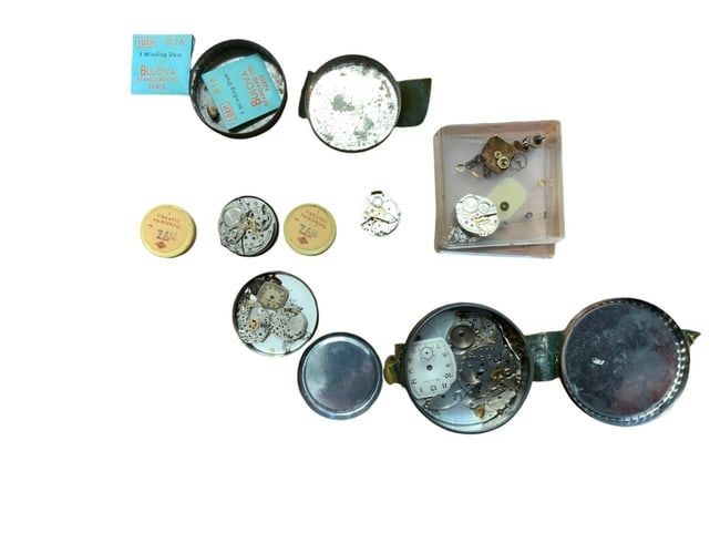 Lot 363: HUGE Vintage Watch Movement & Parts Lots Gruen Elgin Boluva Hamilton plus more
