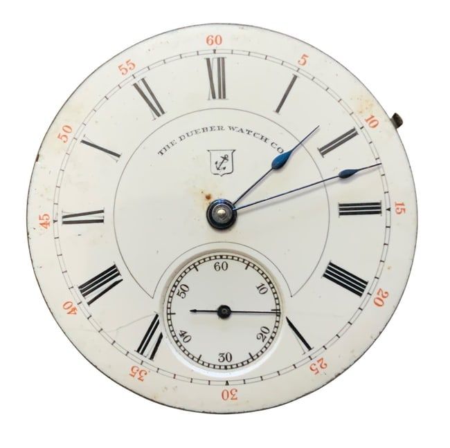 Lot 364: 1891 Hampden Dueber Watch Co. Pocket Watch Movement (720982) & Dial
