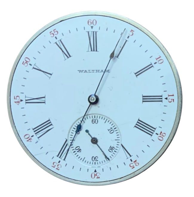 Lot 371: 1904 American Waltham Watch Co. Pocket Watch Movement (13988253) & Dial Grade 220