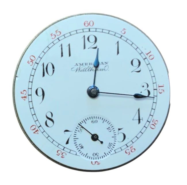Lot 375: 1897-1900 American Waltham Watch Co. Pocket Watch Movement (6521256) & Dial Grade 68