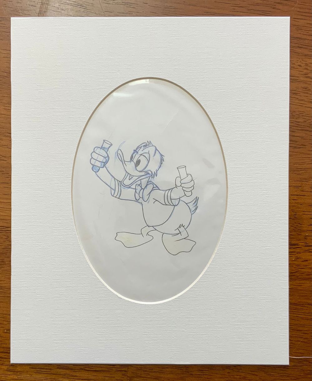 Lot 379: Disney Donald Duck Matted Pencil Concept Color Sketch Animator Illustrator Carl Barks #4