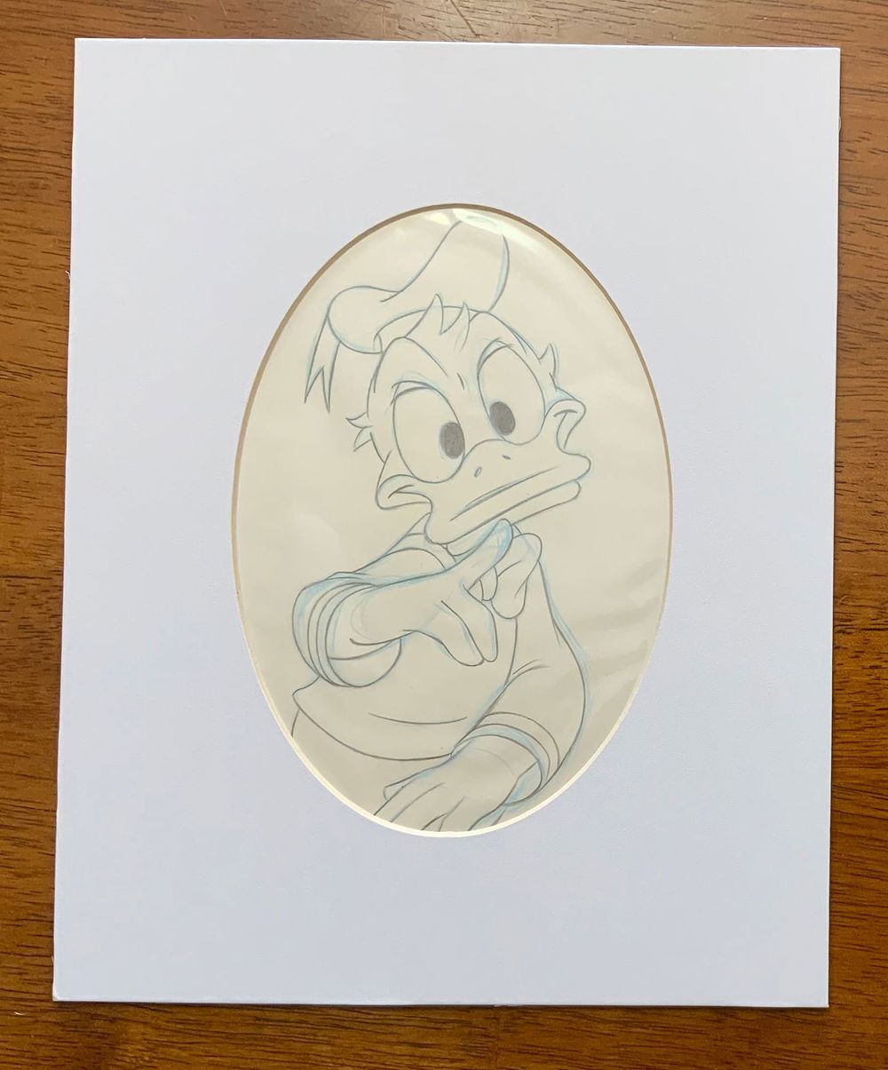 Lot 381: Disney Donald Duck Matted Pencil Concept Color Sketch Animator Illustrator Carl Barks #6