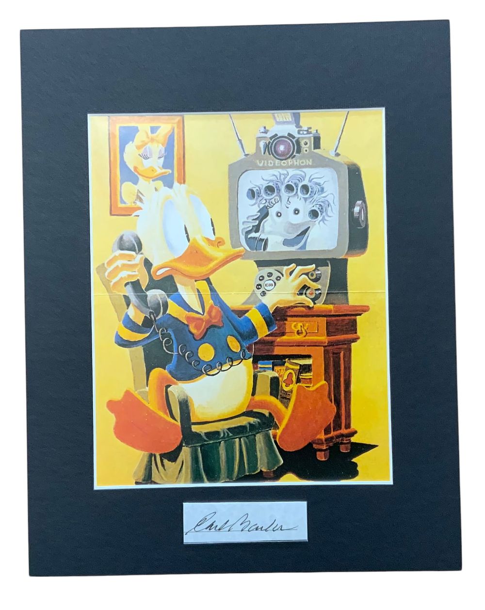 Lot 382: Disney Donald Duck Matted Print Animator Cartoon Illustrator Carl Barks #7
