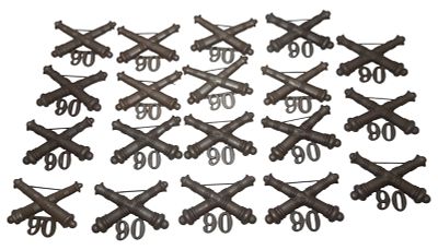 Spanish American War US Army 90th Coast Artillery Insignia Pins Lot. Lot of original pins as 