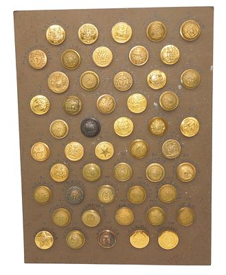Lot Civil War - 1800s US Military State Seal Uniform Buttons Card. Lot of buttons from the Civil 