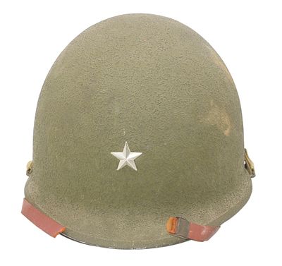 Post WWII Front Seam Swivel Bale Named Army Brigadier General M-1 Helmet. Named to a General 