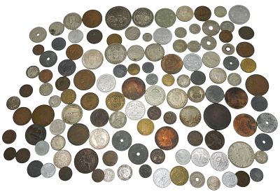 1800s - WWII Lot Souvenir Captured European African Middle East Coins Money. Lot of Coins in 