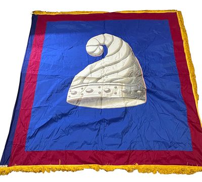 Early 1900s British Made II Doge of Venice Silk Flag. Early flag from the Wanamaker flag 
