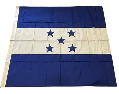 Early 1900s Silk Merchant Maritime Ship Flag of Honduras. Early flag measuring 52 x 60 inches. 