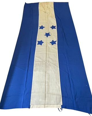 1940s Large Cotton Merchant Maritime Ship Flag of Honduras. Flag from the Dr. Clarence Rungee 