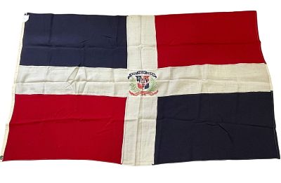 1948 Flag of the Dominican Republic & Government Letter. Flag from the Dr. Clarence Rungee flag 