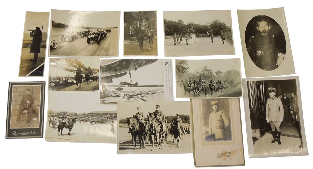 Lot 173: Lot WWII Japanese Japan Soldier Officer Flag Horse Photographs