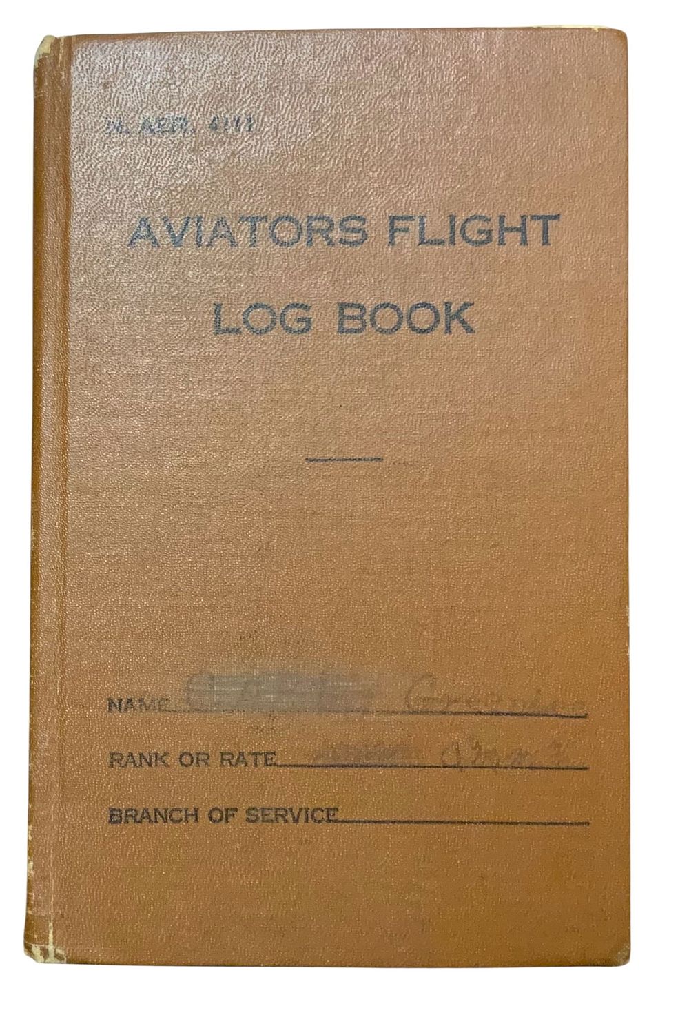 Lot 195: WWII Navy Squadron Two (VJ-2) 1944-45 Aviators Flight Log Book Greenlee