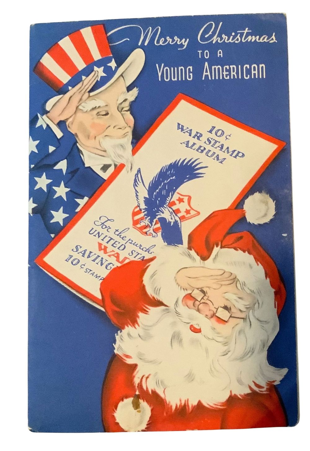 Lot 208: WWII 1942 United States Defense Savings Bonds War Stamp Album & Christmas Card Home Front