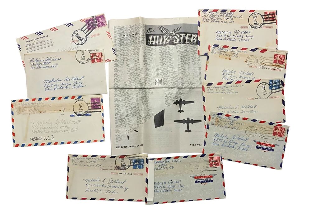 Lot 227: 1960s Vietnam War US Navy USS Bennington Letters Lot & Hukster Newsletter Issue #1
