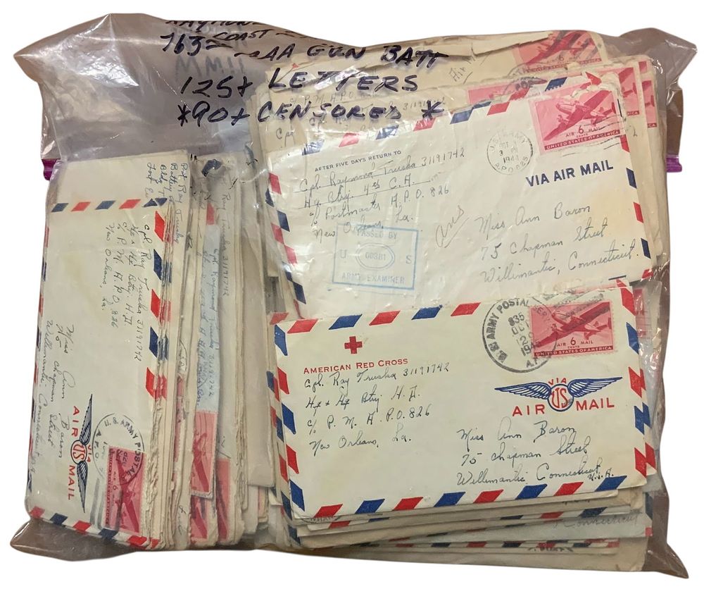 Lot 230: WWII Army HUGE Named Letter Group 4th Coast Artillery