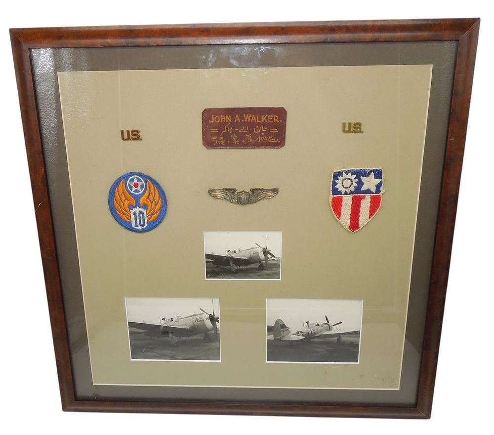 Lot 246: WWII 10th AAF CBI 80th Fighter Group Pilot Frame Tag Patch Photo Archive