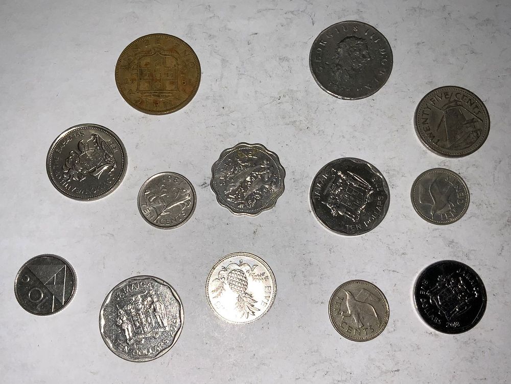 Lot 304: Foreign Coins Lot Bermuda Bahamas Barbados Aruba Jamaica 1807-2018
