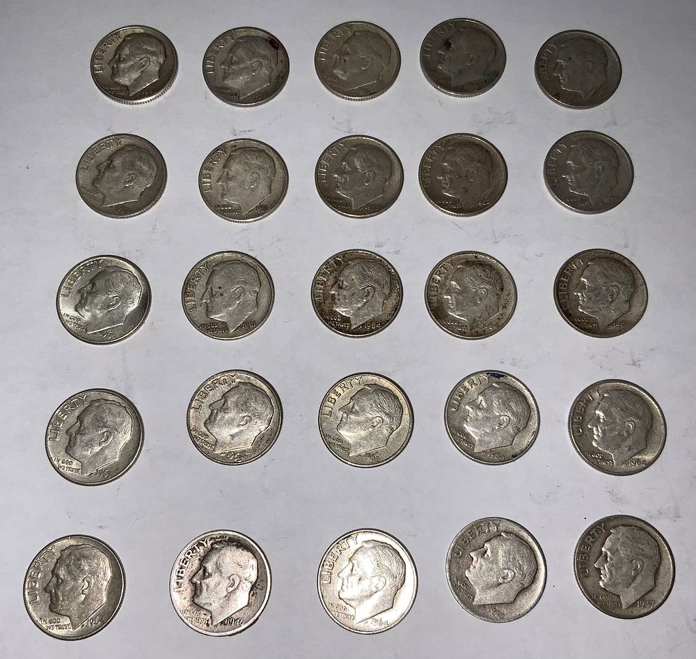Lot 339: Roosevelt Silver Dime Lot (25) #5