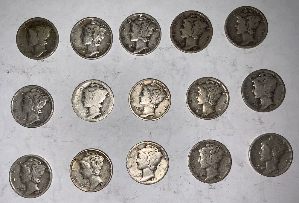 Lot 347: Mercury Silver Dime Lot (15) #3