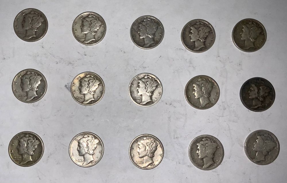 Lot 348: Mercury Silver Dime Lot (15) #4