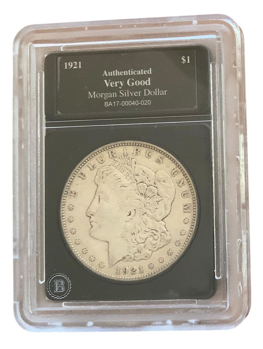 Lot 357: 1921 S Morgan Silver Dollar Certified Bradford Exchange