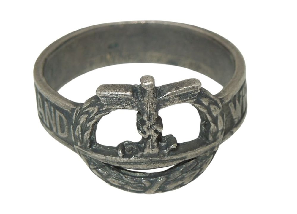 Lot 377: WWII German Kriegsmarine Atlantic Service U-Boat Submarine Ring