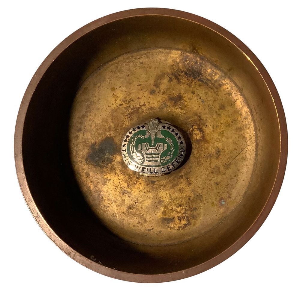 Lot 398A: 1944 Trench Art Ashtray Shell Named Army General Hunton First Black Reserves