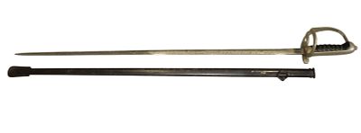 WWI British Army Artillery Officer Sword & Scabbard. Original as shown. Fair condition with wear 