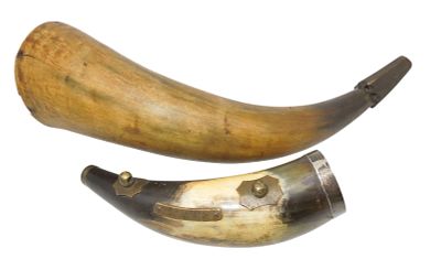 Vintage 1800s Hunting Powder Horns. Original as shown. Condition: See description for notes on 