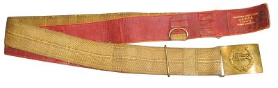 India Made Victorian British Scottish Seaforth Highlanders Officer Sword Belt. Original as 