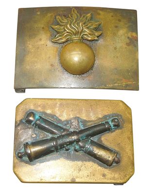 Early 1900s French Army Zouave 2nd Empire Era Military Belt Buckles. Original as shown. 