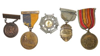 Lot WWI US Military 106th Infantry New Jersey NYNG National Guard Medals. Original as shown. The 