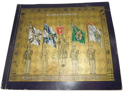 WWI Book of Bulgarian & German Flags Tobacco Cards. Original book as shown with many pasted in 