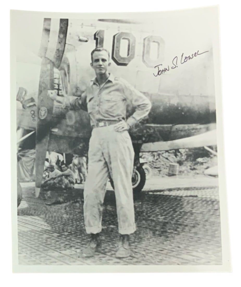 Lot 200: WWII Double Ace John S. Loisel 5th Air Force 300+ Combat Missions Signed Photo