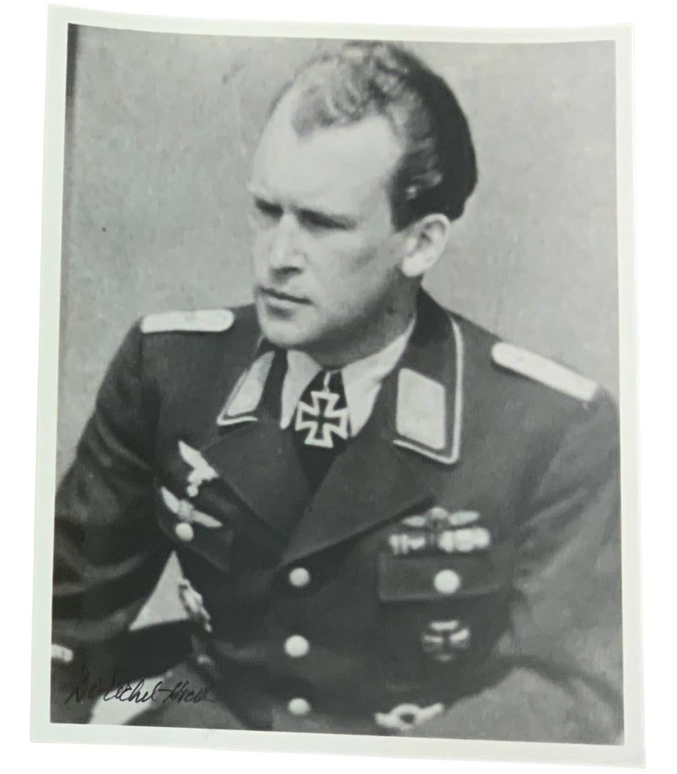Lot 219: WWII German Luftwaffe Ace Diethelm von Eichel-Streiber Knight Cross Signed Photo