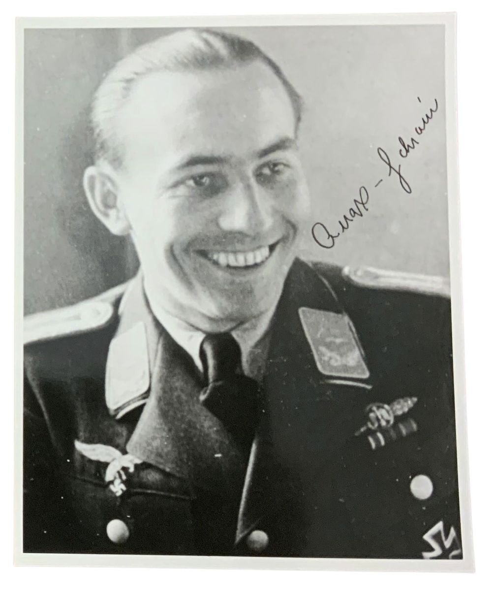 Lot 230: WWII German Luftwaffe Fighter Ace Karl Schnorrer Knights Cross Signed Photo