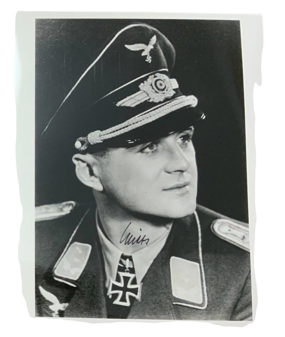 Lot 232: WWII German Luftwaffe Ace Wolfgang Spate Knights Cross Signed Photo