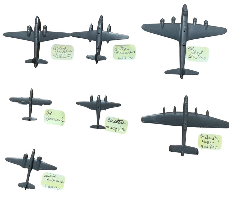 Lot 259: RAF Royal Air Force Cruver WWII Aircraft Spotter Recognition Planes Lot (7)