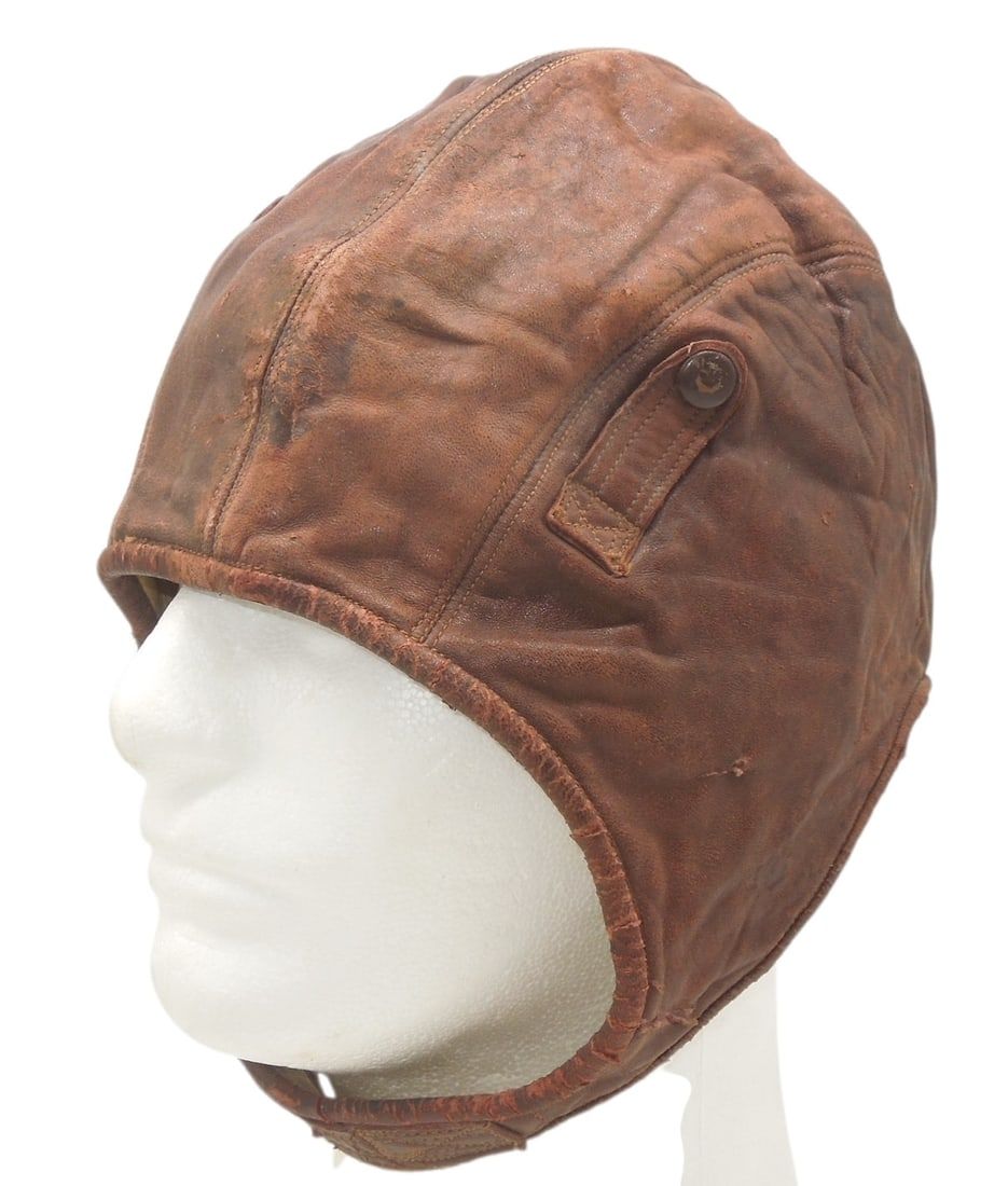 Lot 285: Pre WWII US Navy Aviator Flight Helmet Marked USN
