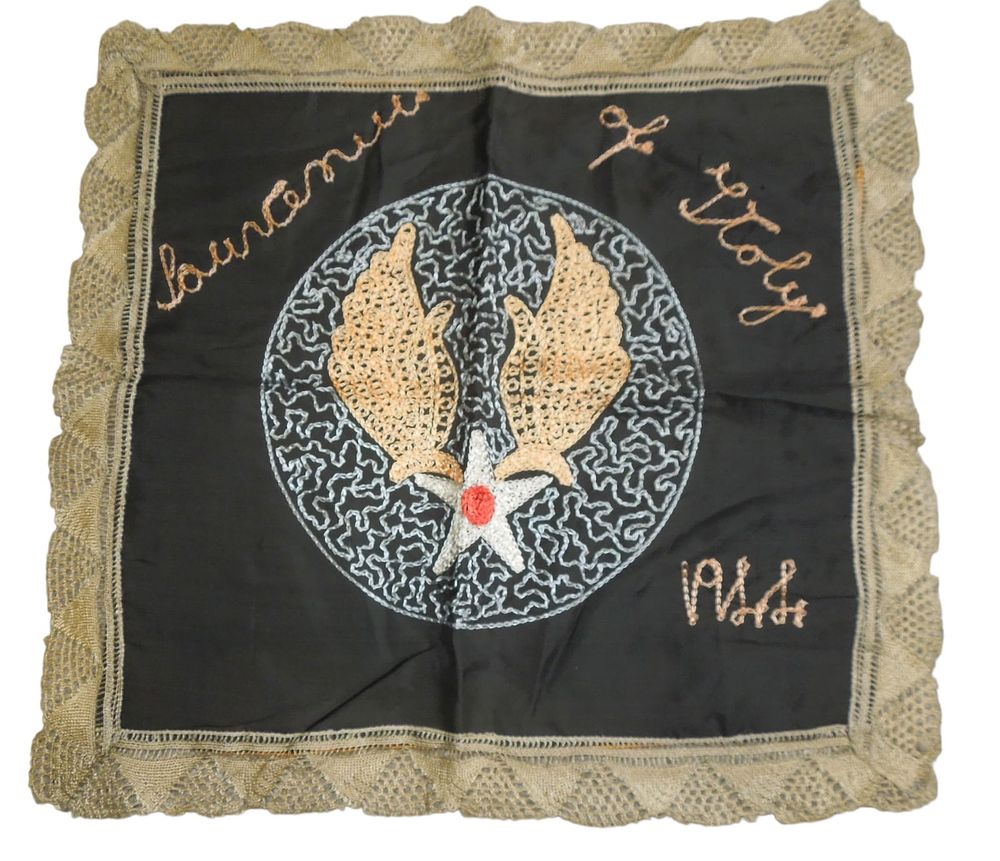 Lot 305: 1944 Souvenir of WWII Italy Army Air Force Silk Handkerchief