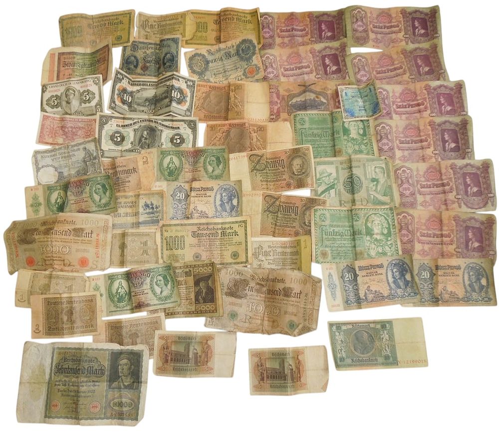 Lot 320: Lot of WWI - WWII German & European Paper Money Currency