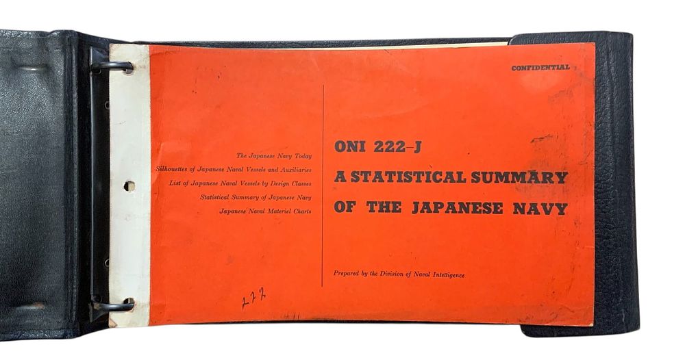 Lot 326: WWII 1944 Japanese Navy Task Binder Vessels, Battleships, Cruisers, Carriers Confidential