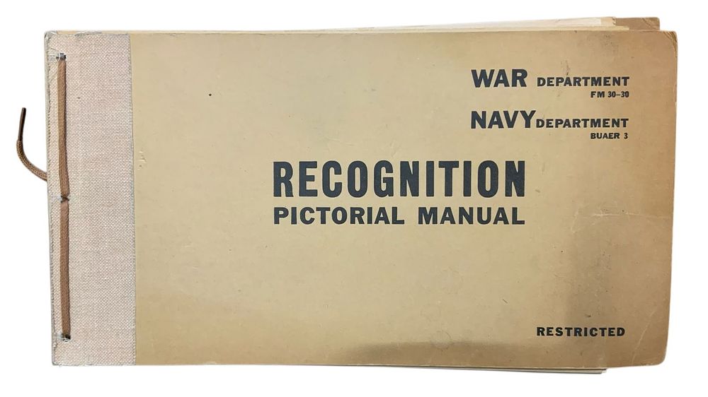 Lot 330: WWII RESTRICTED Navy Recognition Pictorial Aircraft Manual U.S., German, Japanese