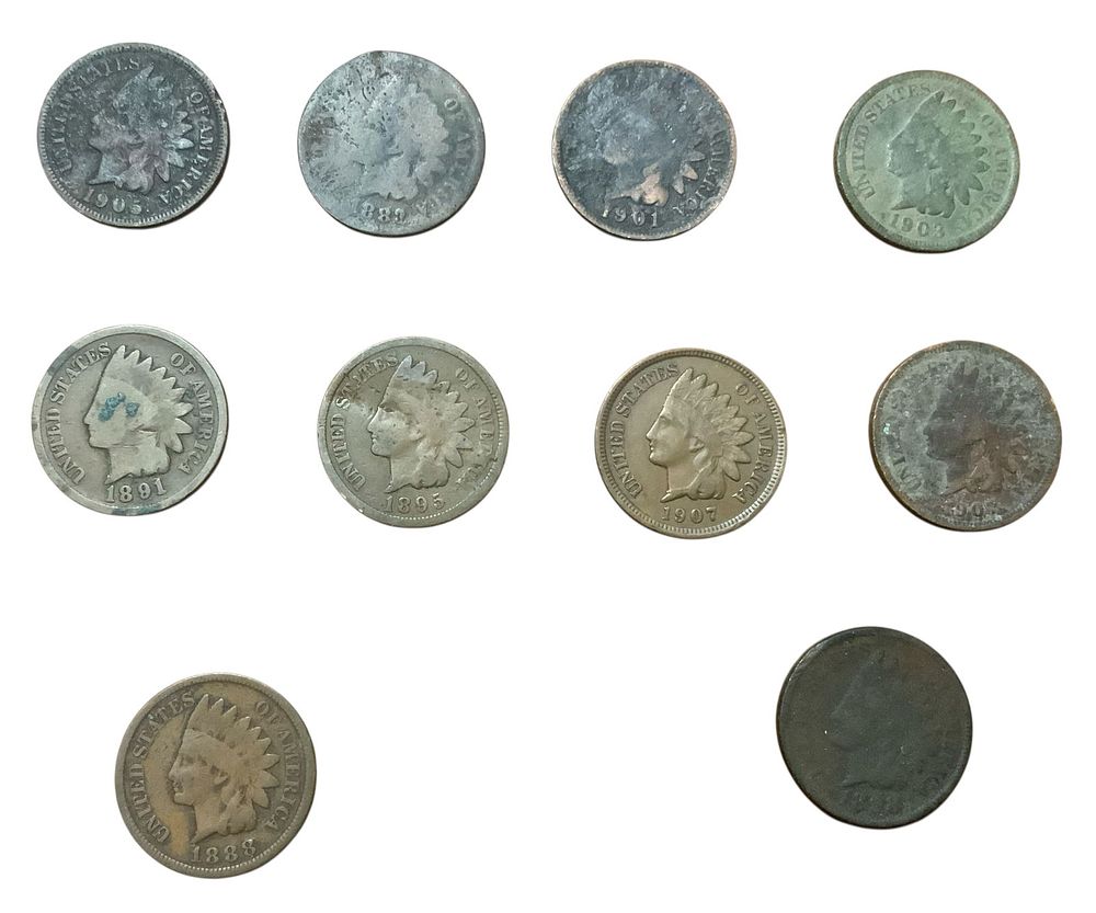 Lot 345: Indian Head Penny Lot (10) #9