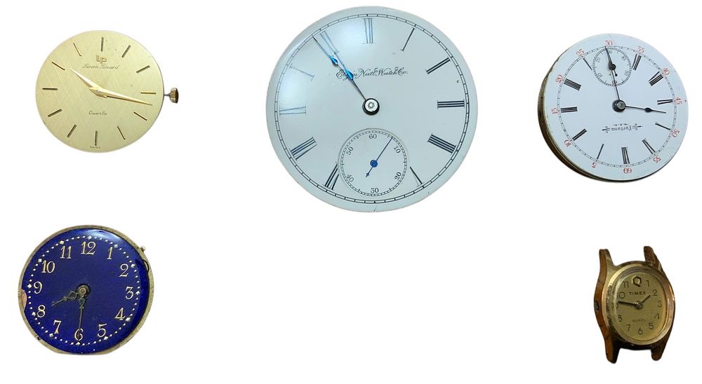 Lot 359: Unresearched Watches (5) Lot Elgin Natt, Fortuna, Lucien Piccard, Timex, (?)