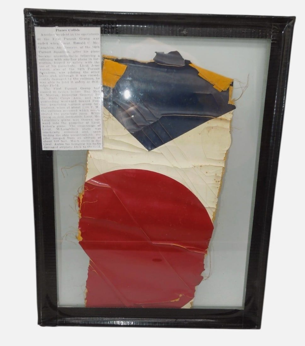 Lot 378: Original 1932 US Army Air Corps NAMED Piece of Crashed Airplane & History