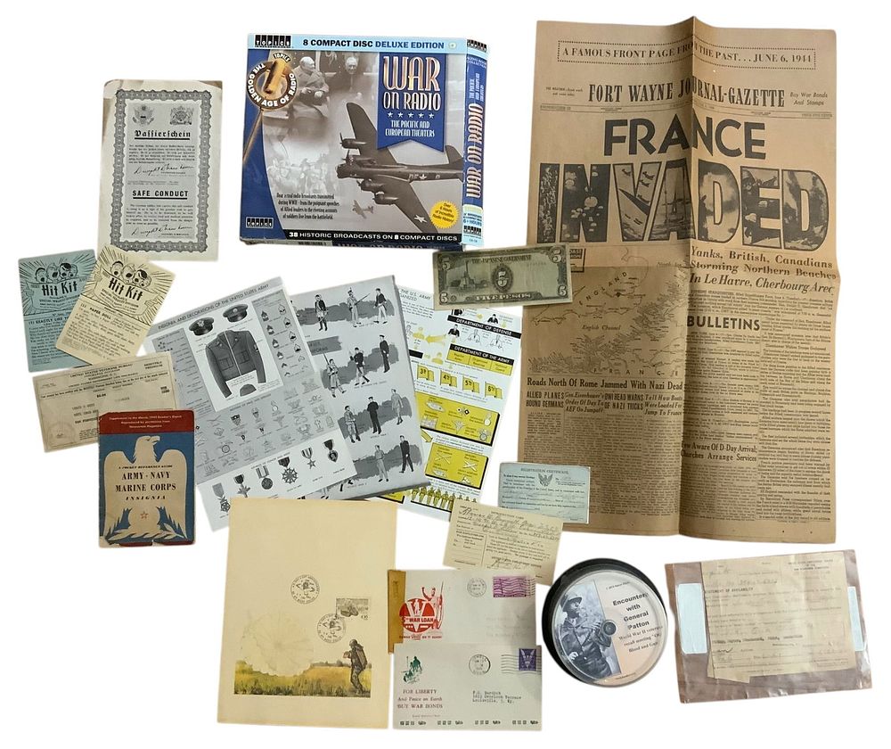 Lot 391: Bonzana Lot of Military WWII items